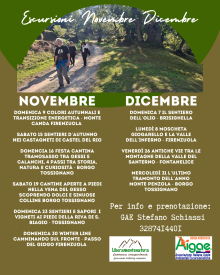 Buoni passi! Calendario Escursionistico Novembre - Dicembre - liberamentenatura